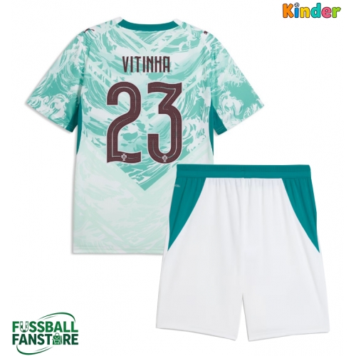 Portugal Vitinha #23 Replik Auswärtstrikot Kinder WM 2026 Kurzarm (+ Kurze Hosen)